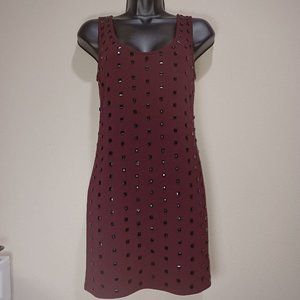 FOREVER 21 Maroon Dress with Black Studs Size Small